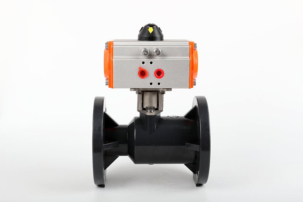 海棠气动法兰一体球阀